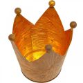 Floristik24 Teekynttilänpidike kruunu ruostekullan näköinen metallikoriste H11cm