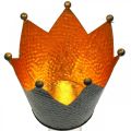 Floristik24 Kynttilänjalka kruunu musta kultainen pöytäkoriste metalli H13,5cm