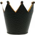 Floristik24 Kynttilänjalka kruunu musta kultainen pöytäkoriste metalli H13,5cm