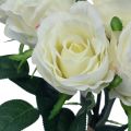 Floristik24 Keinotekoisia ruusuja nippuna valkoinen 30cm 8kpl