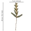 Keinotekoinen kuusenoksa ja kullanvärisiä minikuusenpalloja, 46 cm, 2 kpl | Floristik24.fi