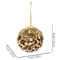 Joulupallo leopardikuvio kultaisella glitterillä 7cm 3kpl | Floristik24.fi
