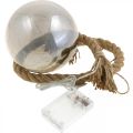 Floristik24 LED-pallo sisävalopallo köydellä Ø14cm 30L lämmin valkoinen