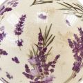 Floristik24 Keraaminen pallo pieni laventeli keraaminen koriste violetti kerma Ø9,5cm