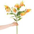 Keinotekoinen Gloriosa-oranssi kukka pitkillä varsilla maljakoihin 80 cm 3 kpl | Floristik24.fi
