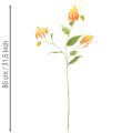 Keinotekoinen Gloriosa-oranssi kukka pitkillä varsilla maljakoihin 80 cm 3 kpl | Floristik24.fi
