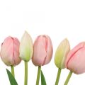 Floristik24 Tekokukat tulppaani pinkki, kevätkukka 48cm 5kpl nippu