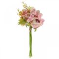 Floristik24 Keinotekoinen kimppu, hortensiakimppu ruusuilla vaaleanpunainen 32cm