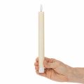 LED-kartiokynttilä, valkoinen, lämpimän valkoisella valolla, 24 cm, ajastimella, 2 kpl | Floristik24.fi