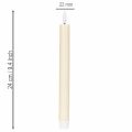 LED-kartiokynttilä, valkoinen, lämpimän valkoisella valolla, 24 cm, ajastimella, 2 kpl | Floristik24.fi