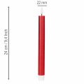 LED-kartiokynttilä, punainen lämpimän valkoisella valolla, 24 cm, 2 kpl | Floristik24.fi