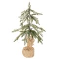 Floristik24 Keinotekoinen lumikasvi, LED-joulukuusi juuttisäkissä, paristokäyttöinen, sisäkäyttöön, 50 cm