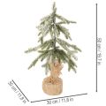 Keinotekoinen lumikasvi, LED-joulukuusi juuttisäkissä, paristokäyttöinen, sisäkäyttöön, 50 cm | Floristik24.fi