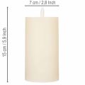LED-pylväskynttilä aidosta vahasta, valkoinen, ajastintoiminnolla, lämmin valkoinen, 15 cm | Floristik24.fi