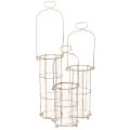 Floristik24 Puutarhalyhty, metallinen tuulivalo Ø8,5 cm K23/18,5/14,5 cm 3-osainen setti