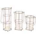 Puutarhalyhty, metallinen tuulivalo Ø8,5 cm K23/18,5/14,5 cm 3-osainen setti | Floristik24.fi