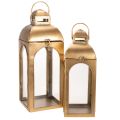 Floristik24 Lyhty metalli lasi metalli messinginkuosi K50cm 2 kpl setti