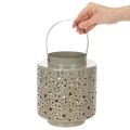 Tähtikuvioinen lyhty, metallia, vihreä, 31 cm | Floristik24.fi