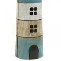 Floristik24 Merellinen sisustus, puinen majakka, merellinen sisustus, koristeellinen majakka sininen H31cm
