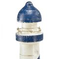 Floristik24 Lighthouse Maritime pöytäkoristeet sininen valkoinen Ø10,5cm K28,5cm