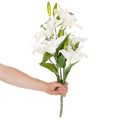Tekoliljat, 6 valkoista kukkaa, realistinen kukkiva oksa, 66 cm | Floristik24.fi