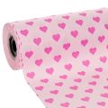 Floristik24 Sydänaiheinen kalvosinpaperi, pinkki, 25 cm, 100 m
