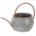 Floristik24 Metallinen koristeellinen kastelukannu, vintage-maalaistyyliin, puutarhakoriste, istutukseen, hopeanvärinen kupari, P41cm Ø26cm K30cm