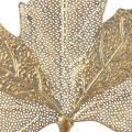 Floristik24 Metallinen seinäkoristelu vaahteranlehtinen kynttilänjalka Kultainen antiikki 42cm × 39cm