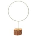 Floristik24 Koristeellinen metallinen rengas puisella jalustalla pöytäkoristeeseen, 43 cm