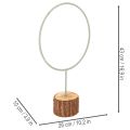 Koristeellinen metallinen rengas puisella jalustalla pöytäkoristeeseen, 43 cm | Floristik24.fi