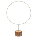 Floristik24 Koristeellinen pyöreä rengas puujalustalla, metallinen, kuivakukille, 52 cm
