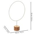 Koristeellinen pyöreä rengas puujalustalla, metallinen, kuivakukille, 52 cm | Floristik24.fi