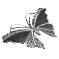 Floristik24 Metalli perhosia hopeaa 6,5 cm 25kpl