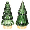 Floristik24 Lasinen joulukuusi LED-valoilla, pöytäkoriste, joulu, 13 cm, 2 kpl