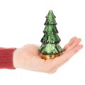 Lasinen joulukuusi LED-valoilla, pöytäkoriste, joulu, 13 cm, 2 kpl | Floristik24.fi