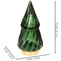 Lasinen joulukuusi LED-valoilla, pöytäkoriste, joulu, 13 cm, 2 kpl | Floristik24.fi