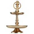 Mini etagere metallikoristelu kultamatta 2-kerroksinen pöytäkoristelu H22cm | Floristik24.fi