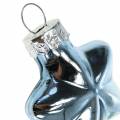 Floristik24 Mini joulukuusi-koristeet sekoittaa lasivalikoimaa, valkoinen, sininen 12kpl