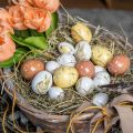 Floristik24 Pääsiäiskoristeet ripustettavaksi pääsiäismuna-aiheista valkoinen, keltainen, ruskea lajitelma 6 kpl