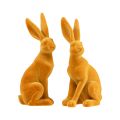 Floristik24 Pääsiäispupu koristeellinen kanin figuuri pääsiäinen keltainen curry H12,5cm 2kpl