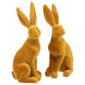 Floristik24 Pääsiäispupu koristeellinen kanin figuuri pääsiäinen keltainen curry H12,5cm 2kpl