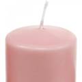Floristik24 PURE pilarikynttilä 130/60 koristeellinen kynttilä vaaleanpunainen luonnonvaha