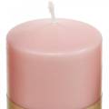 Floristik24 PURE pilarikynttilä 90/60 vaaleanpunainen koristekynttilä kestävä luonnonvaha kynttilän koristelu