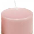Floristik24 PURE pilarikynttilä 90/70 vaaleanpunainen luonnonvahakynttilä kestävä kynttilän koristelu
