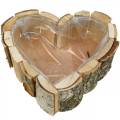 Floristik24 Istutuslaatikko, puinen kulho sydämen muotoinen, koivupuinen istutuslaatikko, sydänkulho 27×28cm