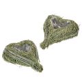 Floristik24 Koristeellinen luonnonruohosta valmistettu sydän foliolla, 14 cm, 2 kpl