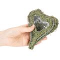 Koristeellinen luonnonruohosta valmistettu sydän foliolla, 14 cm, 2 kpl | Floristik24.fi