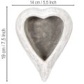 Koristeellinen sydämenmuotoinen kulho, harmaa; pieni sydämenmuotoinen ruukku, 19 cm | Floristik24.fi