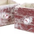 Floristik24 Kasvilaatikko nuhjuinen tyylikäs koristeellinen laatikko punainen valkoinen 2 kappaletta