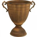 Floristik24 Ruukku ruosteen näköinen kuppi maljakko metalli Ø22,5cm K32,5cm